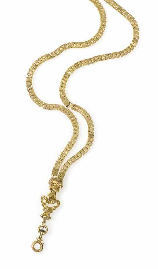 Appraisal: An Karat Yellow Gold Longchain French consisting of a fancy