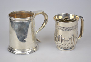 Appraisal: A silver half-pint mug of tapering form in the Georgian