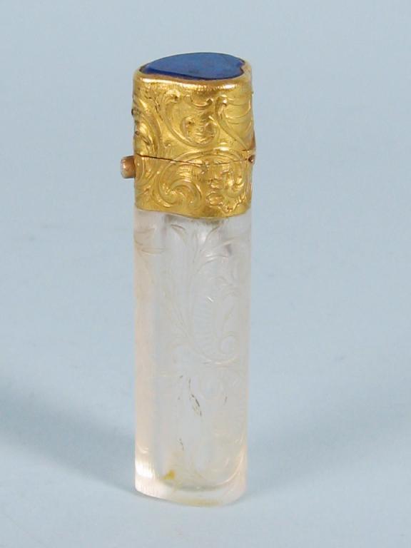 Appraisal: A th Century French glass Scent Bottle carved scroll design