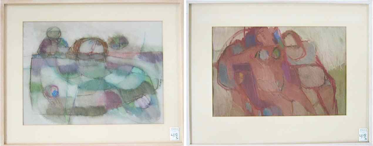 Appraisal: EVELYN SHEEHAN TWO MIXED MEDIAS ON PAPER Oregon th century