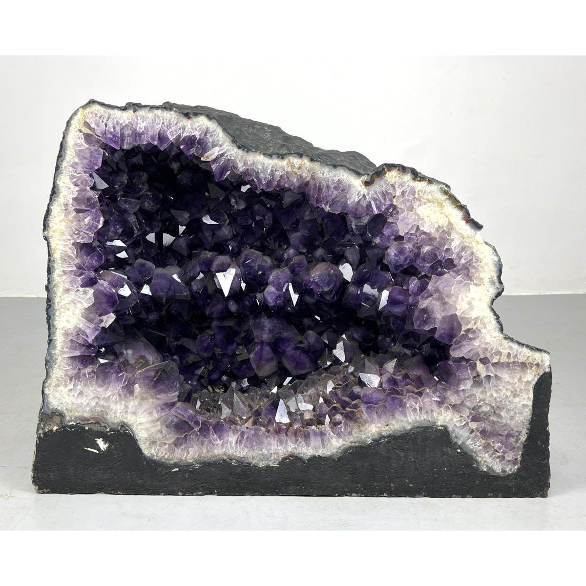 Appraisal: X Large Amethyst Brazilian Geode with large Crystals Natural Mineral