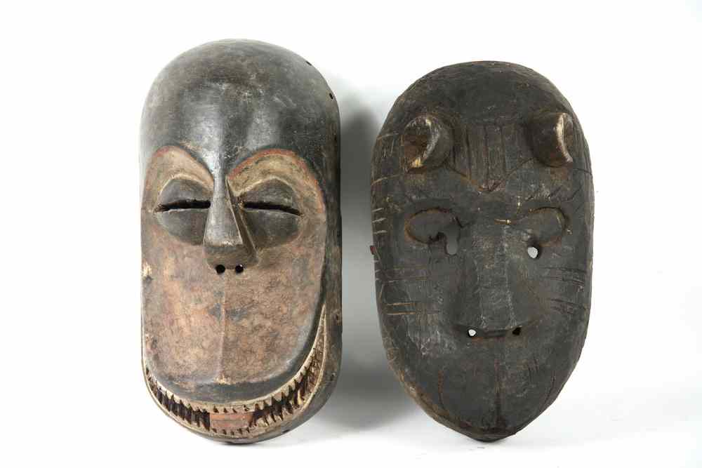 Appraisal: AFRICAN RITUAL MASKS - Dan People Ivory Coast both animal