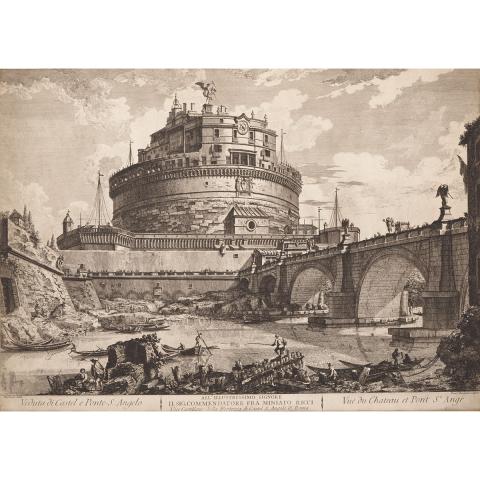 Appraisal: After Jean Barbault - VEDUTA DI CASTEL E PONTE S