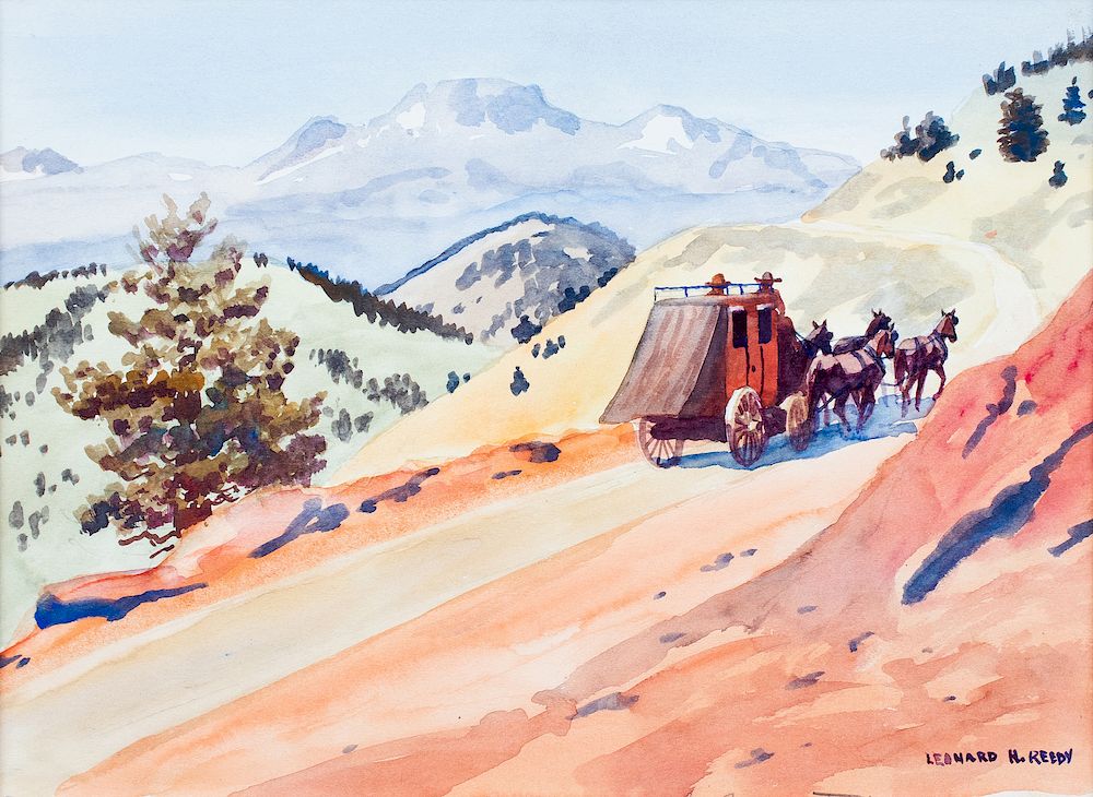 Appraisal: Leonard Howard Reedy American - Stagecoach In The Mountains Leonard