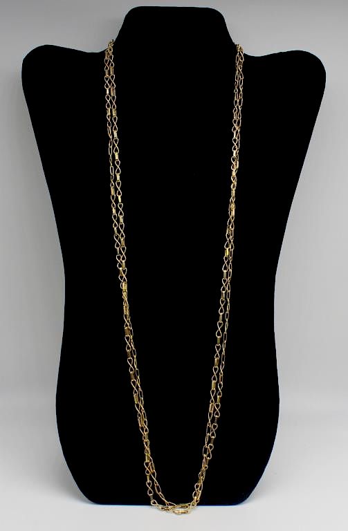 Appraisal: JEWELRY Italian kt Gold Two-Tier Necklace Italian kt yellow gold