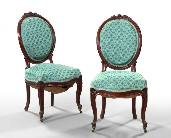 Appraisal: Pair of American Rococo Revival Solid Rosewood Sidechairs third quarter