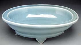 Appraisal: QIANLONG BLUE GLAZED BASIN Rare Chinese th Century Qianlong Mark