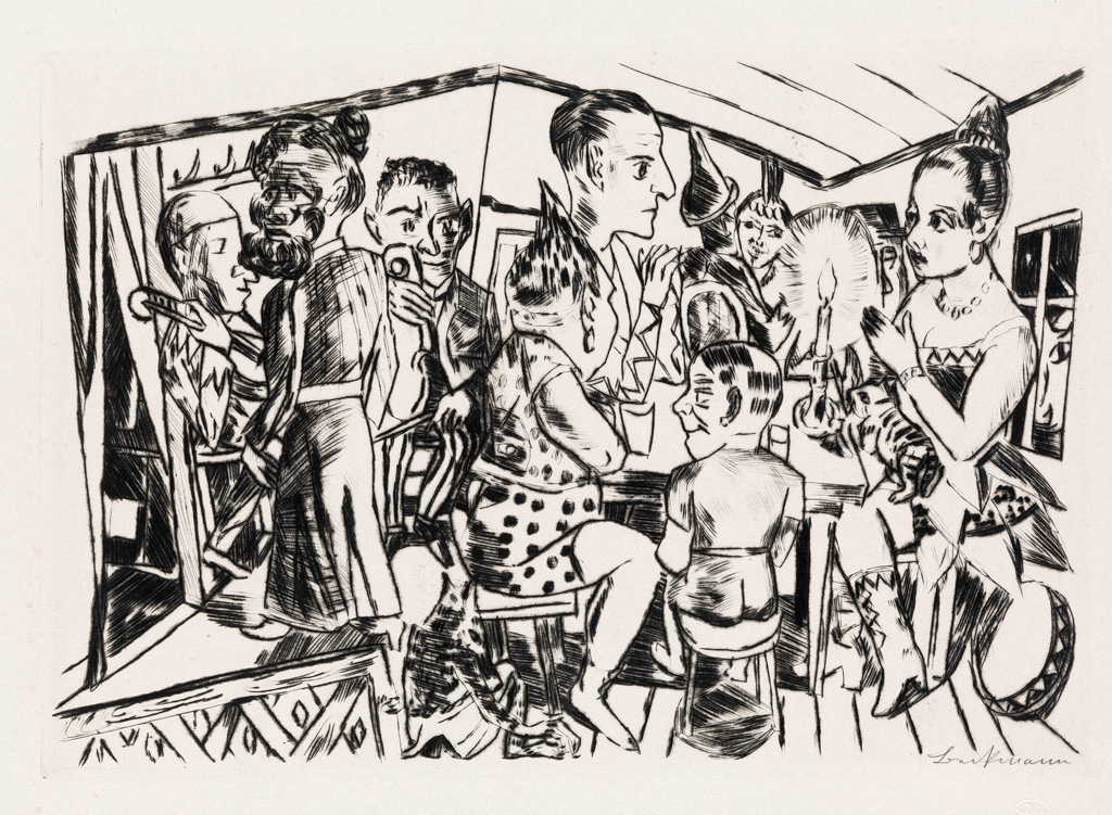 Appraisal: MAX BECKMANN Hinter den Kulissen Drypoint on cream wove paper