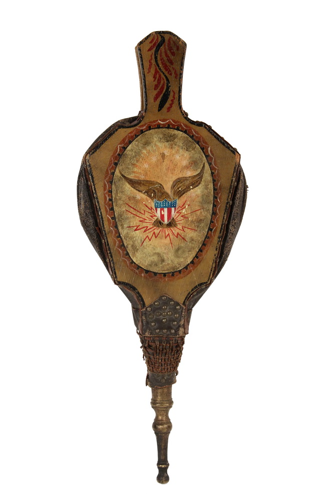 Appraisal: FIREPLACE BELLOWS - Federal Period Bellows with Painted Eagle and