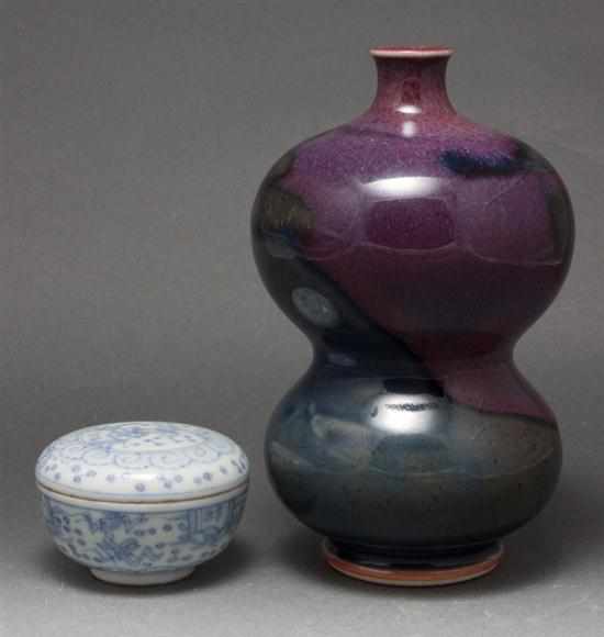 Appraisal: Chinese polychrome and glaze double gourd vase and a Chinese