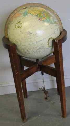 Appraisal: Midcentury Illuminated Globe on Stand From a New Rochelle NY