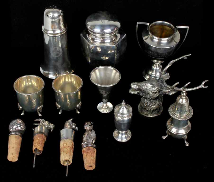 Appraisal: GROUP OF STERLING AND PLATED ITEMS Including group of sterling