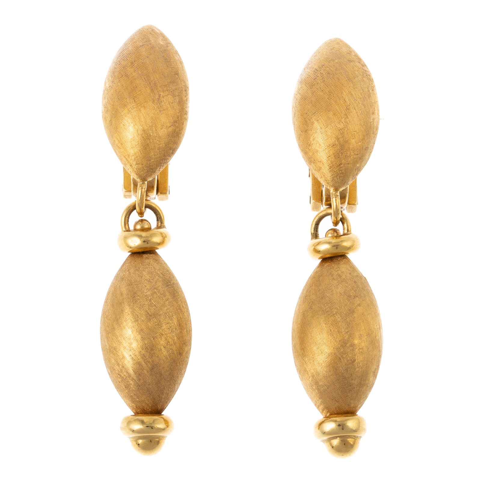 Appraisal: A PAIR OF K TEXTURED DROP EARRINGS BY CHIAMPESAN K