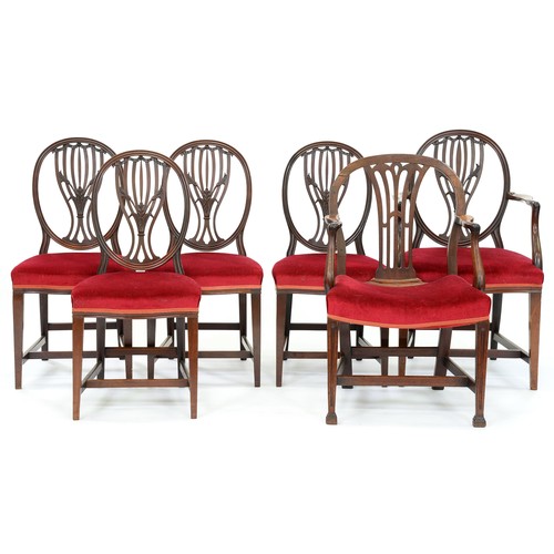 Appraisal: A set of five mahogany dining chairs and a George