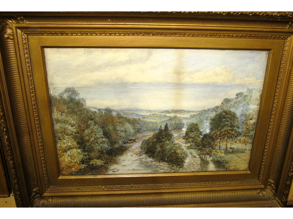 Appraisal: N R TELFER Watercolour landscape with a river signed