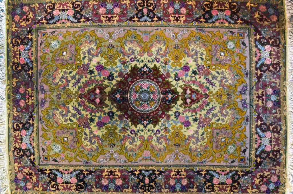 Appraisal: A Fine Persian Tabriz Silk And Wool RugWoven in the