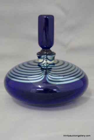 Appraisal: Correia Art Glass Perfume Bottle SignedHand blown art glass Cobalt