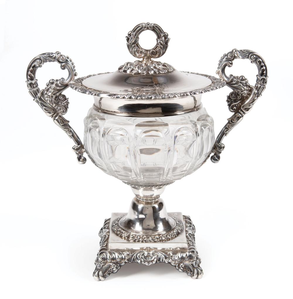 Appraisal: Louis Philippe st Standard Silver and Cut Glass Sucrier c