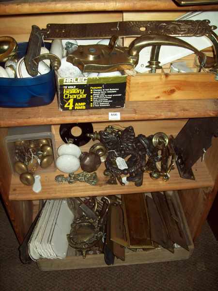 Appraisal: A LARGE COLLECTION OF DOOR HANDLES DOOR KNOCKERS BRASS LETTER