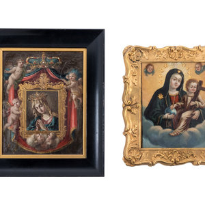 Appraisal: Continental School th Century Holy Virgin and Virgin and Child