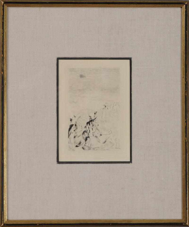 Appraisal: AFTER RENOIR SUR LA PLAGE BERNAVAL Drypoint and etching on