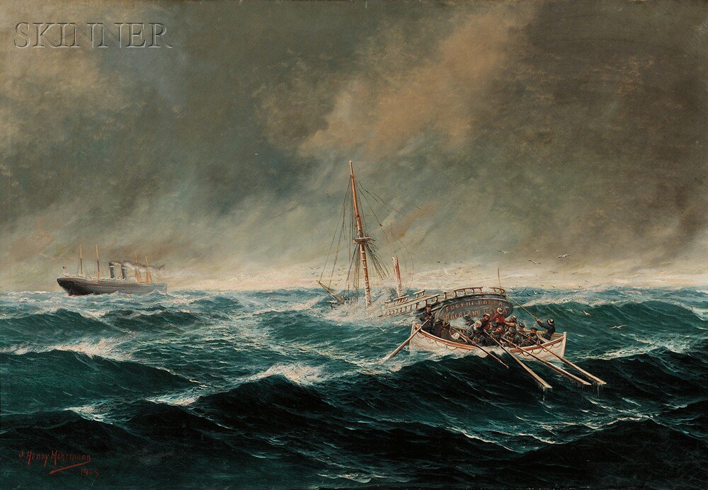 Appraisal: John Henry Mohrmann American - Rescue at Sea Signed and