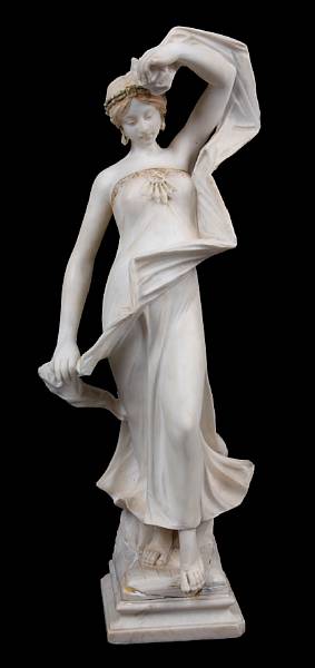 Appraisal: A marble figure of a dancing girl overall height in