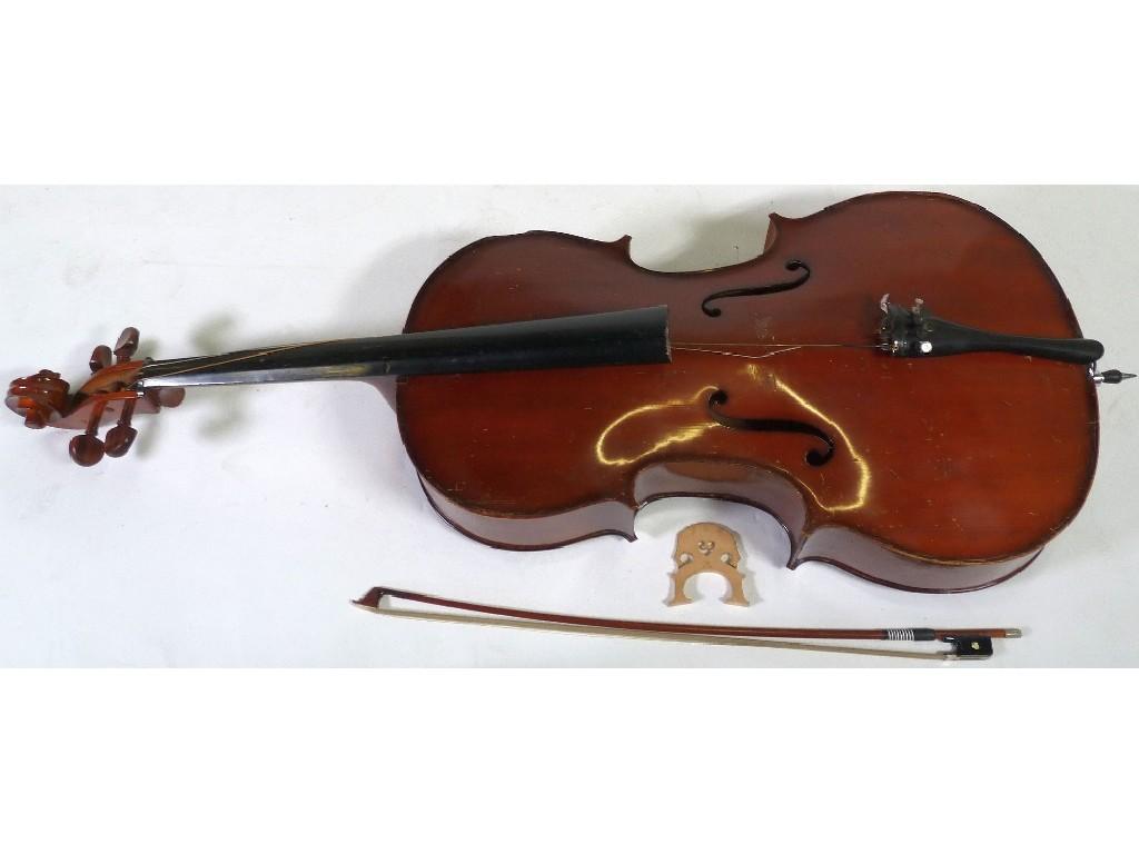 Appraisal: PROBABLY CZECHOSLOVAKIAN TWENTIETH CENTURY CELLO with two piece cm back