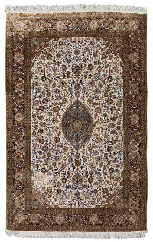 Appraisal: MODERN INDO PERSIAN HAND KNOTTED MERCERIZED COTTON RUG ' ''