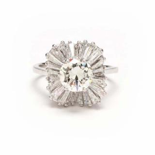 Appraisal: Platinum and Diamond Ballerina Ring Kaspar Esh set to the