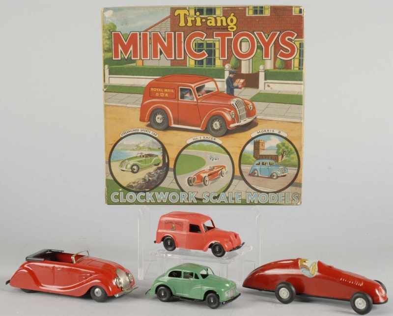 Appraisal: Tri-ang Minic Vehicle Toy Set Description English Original key Includes