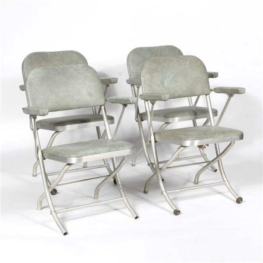 Appraisal: SET OF WARREN MCARTHUR MACHINE AGE MODERN FOLDING ARM CHAIRS