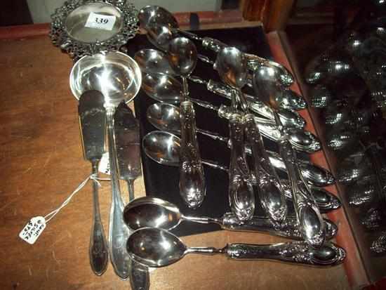 Appraisal: TWO CONTINENTAL SILVER BUTTER KNIVES AND CONTINENTAL SILVER LADLES WITH