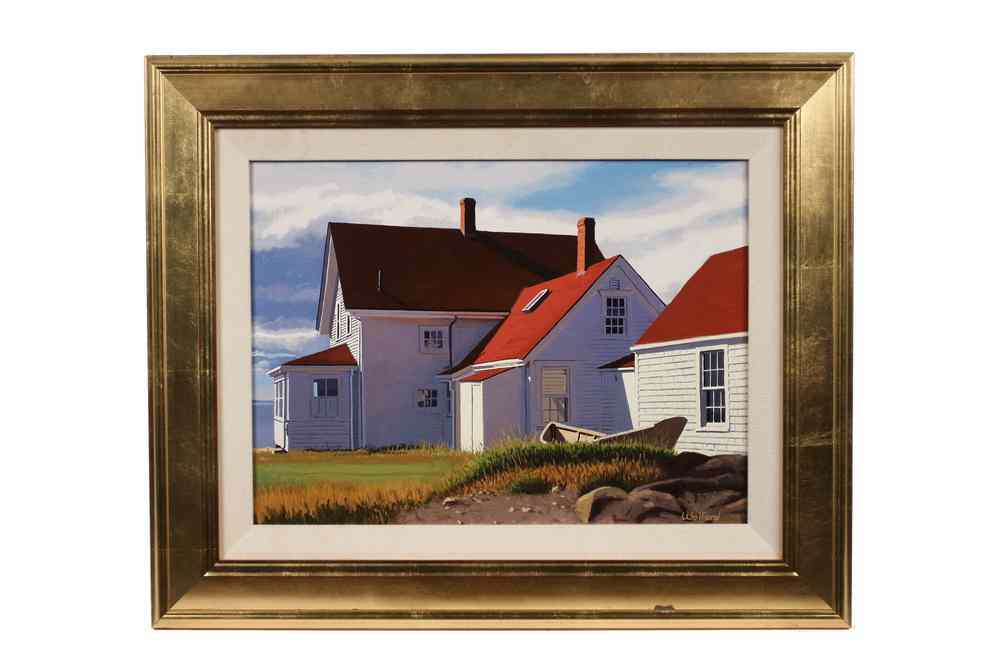 Appraisal: OOP - 'Lightkeeper's House Monhegan' by James Wolford contemporary Maine