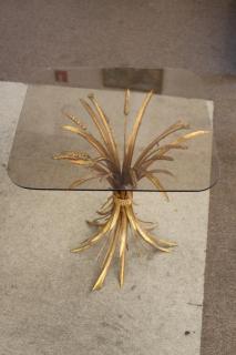 Appraisal: Mid Century Modern Bronze Glass Side Table Mid Century Modern