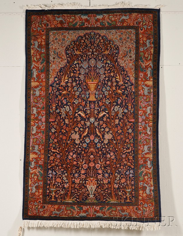 Appraisal: Indo-Persian Prayer Rug late th century ft in x ft