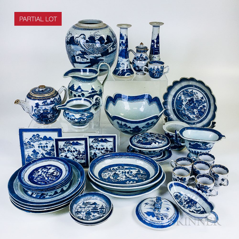 Appraisal: Approximately Seventy-nine Pieces of Canton Porcelain Tableware Approximately Seventy-nine Pieces