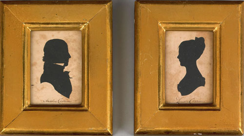 Appraisal: Pair of cutout silhouettes of Matthew and Louceta Chalmers x