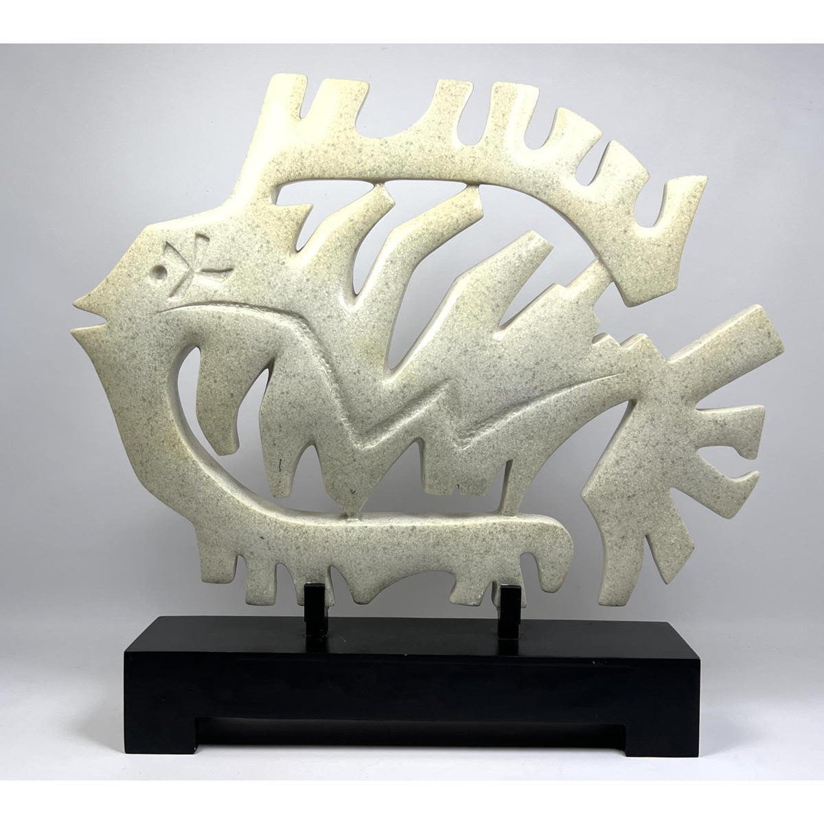 Appraisal: Figural Fish Modernist Composite Sculpture The KINDER Collection mark Dimensions