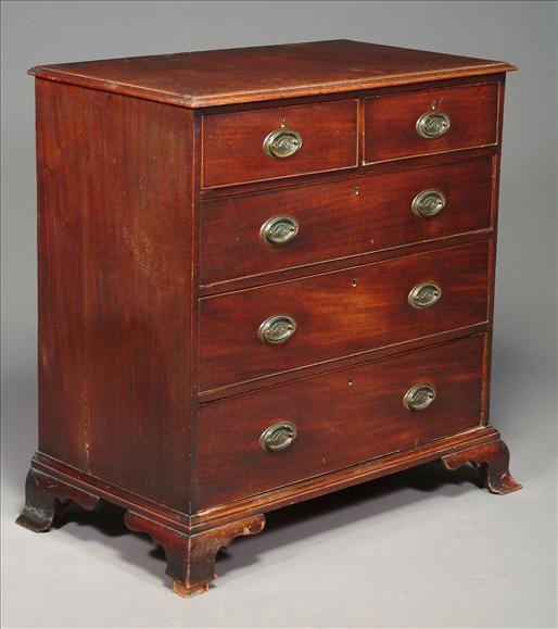 Appraisal: A George III mahogany chest of drawers circa the rectangular