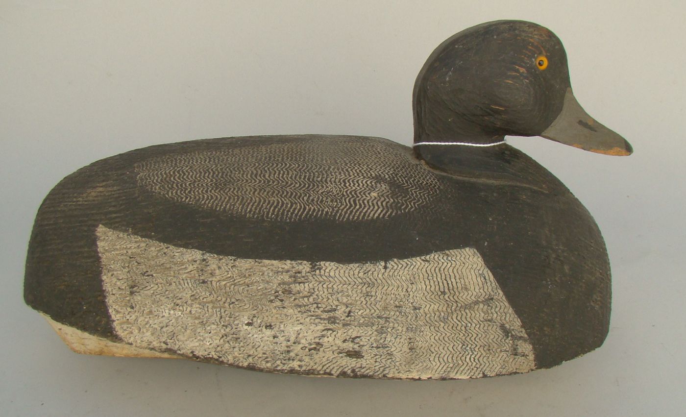 Appraisal: BLUEBILL DRAKE DECOY From Wisconsin Maker unknown Original paint