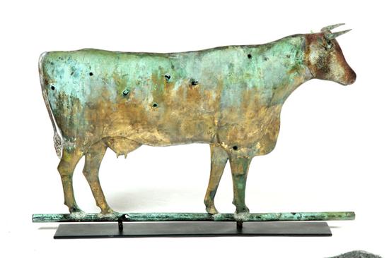 Appraisal: WEATHERVANE American late th century copper Full-bodied cow with zinc