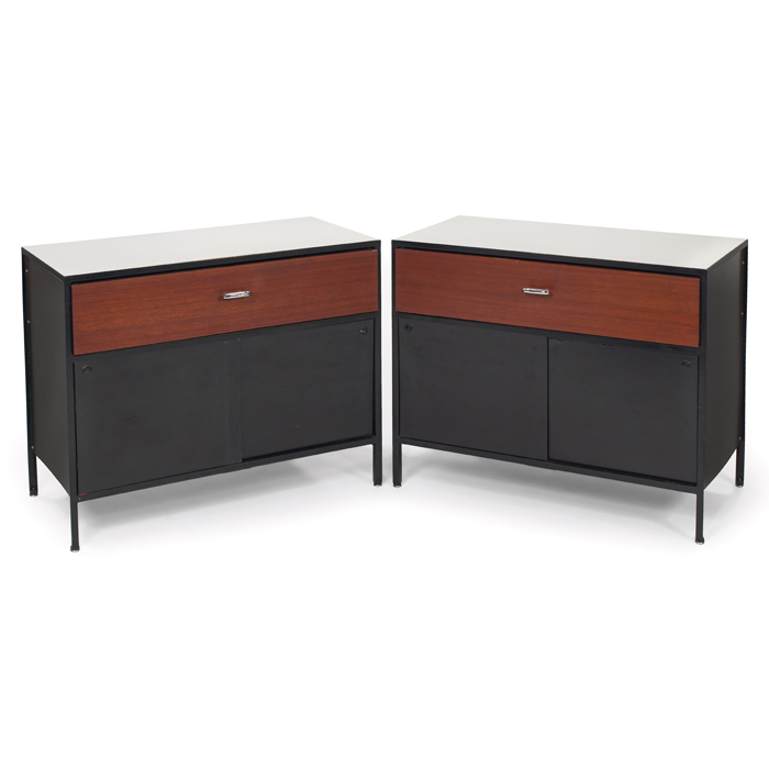 Appraisal: George Nelson Steelframe cabinet pair by Herman Miller black enameled