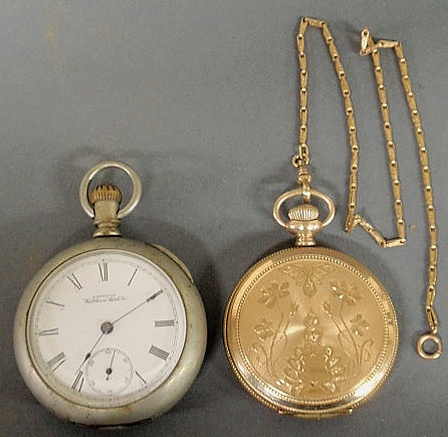 Appraisal: Hunter cased gold filed pocket watch by Waltham and an