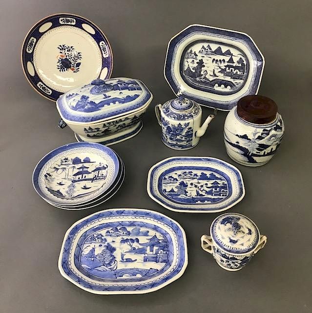 Appraisal: Grouping of Canton Porcelain Canton platter x tureen h together