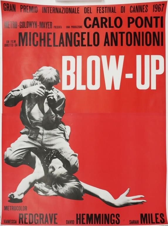 Appraisal: Large original movie poster for the movie BLOW-UP starring Vanessa