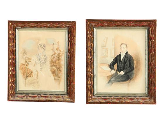 Appraisal: PAIR OF PORTRAITS AMERICAN OR EUROPEAN ST QUARTER- TH CENTURY