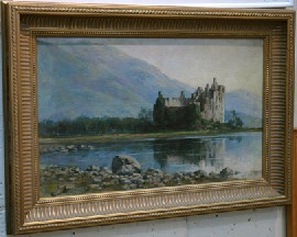 Appraisal: SCOTTISH SCHOOL CASTLE ON THE LOCH OIL ON BOARD