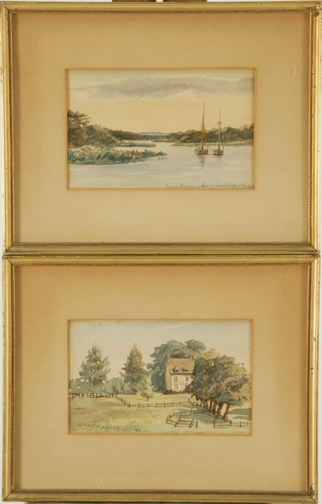 Appraisal: TWO FRAMED WATERCOLORS Late th Early th Century Landscape with