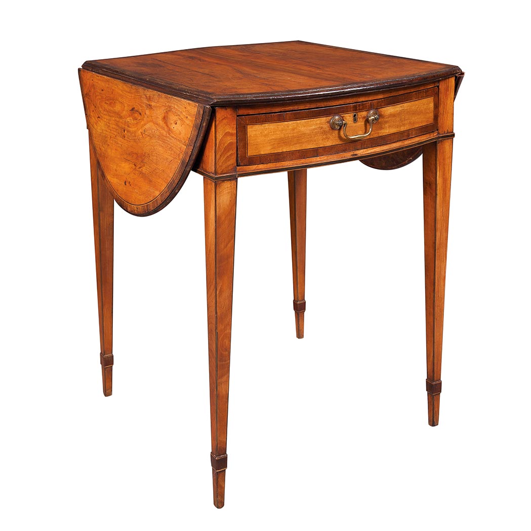 Appraisal: George III Mahogany Banded Satinwood Banded Pembroke Table Circa The